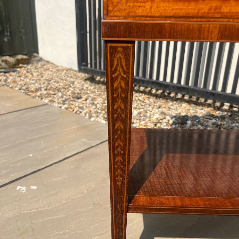 A Fine Quality Edwards and Roberts Of London marquetry inlaid music cabinet